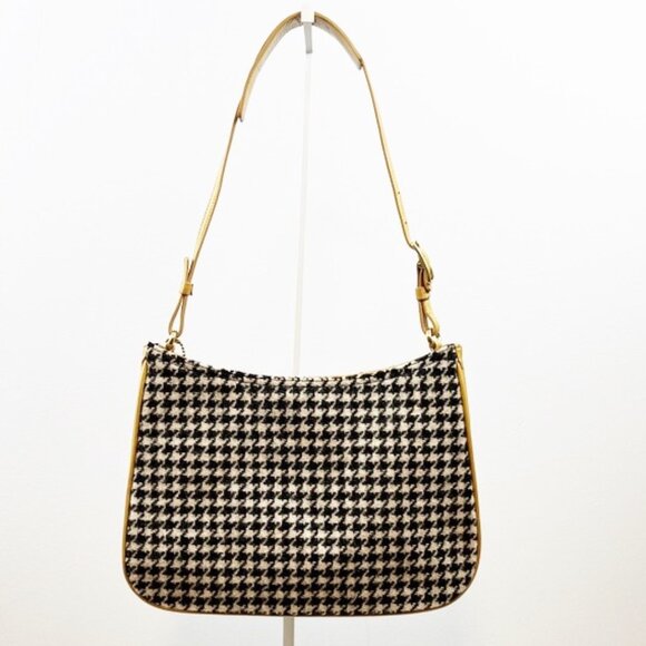 Coach Classic Wool Houndstooth Leather Shoulder Bag 8161 - Picture 7 of 16